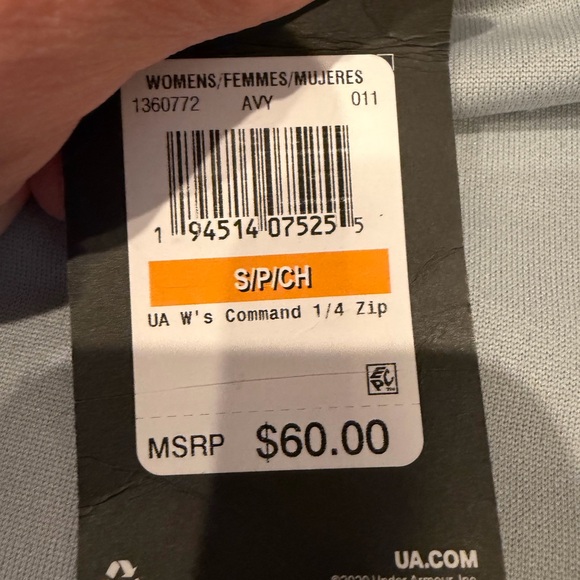 NWT Under Armour Light Gray Women's 1/4 Zip - Picture 3 of 5